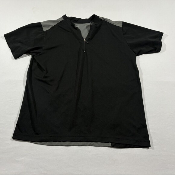 Fox Other - Fox Racing Mens Black Gray Short Sleeve 1/4 Zip Logo Pocket Jersey Shirt Sz L